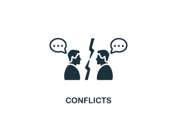 Conflicts Icon: A Modern Graphic Design Asset for Content Publishers