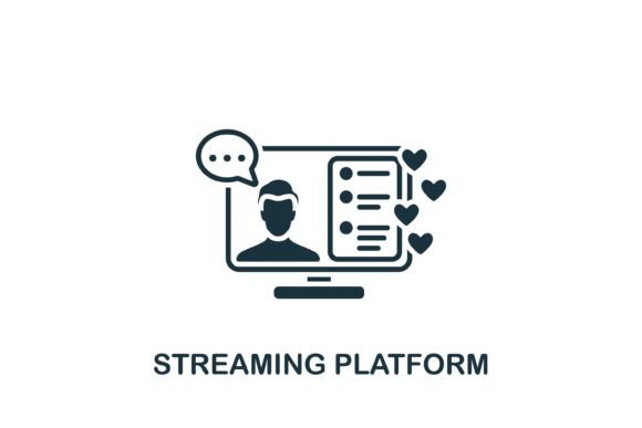 Steaming Platform Icon: A Modern Graphic Design Asset for Content Publishers